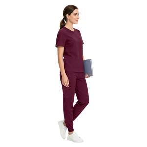 Combinaison Femme Confortable Tendance 2026 Col Rond en Spandex Rouge Bordeaux Élégante Minimaliste Petite Taille 46002 - Product Image 1