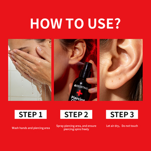 Private Label Nose Earring Belly Button Piercing Wound Wash Cleaner Wound Skin Care Repair Ear Piercing Aftercare <b>Spray</b> - Product Image 5