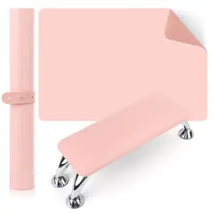 Kualitas Tinggi Microfiber Kulit Pink Nail Rest Lengan Lipat Kaki Bantal Tangan untuk Kuku Salon Kecantikan