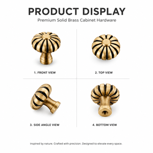 CLOVE Matte Bronze Cabinet Knob Premium Solid Brass Furniture Knob for Drawer <b>Wardrobe</b> Cupboard Kitchen Cabinet <b>Hardware</b> - Product Image 2