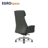 Fauteuil de bureau ergonomique en bois et cuir EGROspace, personnalisable, inclinable, pivotant, pour direction, réception et réunions