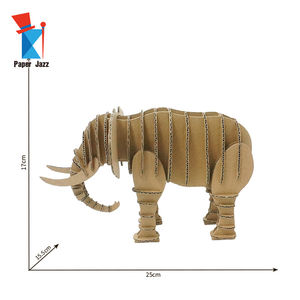 Vente en gros de puzzles <span class=keywords><strong>3D</strong></span> haut de gamme, designs personnalisés, puzzles <span class=keywords><strong>3D</strong></span> en carton ondulé, jeu Montessori, modèle en forme d'éléphant - Product Image 2