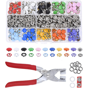 Vente en gros 10 Mm 200 ensembles <span class=keywords><strong>de</strong></span> boutons à rivets rapides en cuir boutons pression en métal avec pince à fixation Kit d'outils <span class=keywords><strong>de</strong></span> presse - Product Image 6