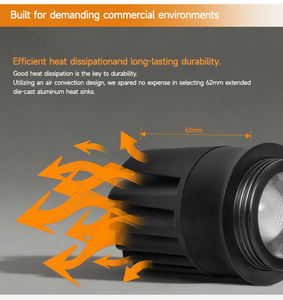 Módulo LED MR16 de aluminio fundido a presión, con zoom, 7W, IP44, 20-60 grados, COB, para downlight. - Product Image 5