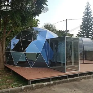 Hot sale leshu 8M Diameter Winter Outdoor Igloo Geodesic Dome Tent Luxury Resort Hotel Glamping Tent With Bathroom