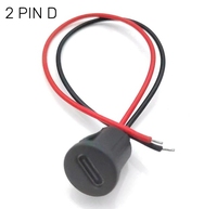 Konektor USB-C 2pin 4pin tipe-c ke PH2.0 dengan pelat jepret mur kawat wanita 3A 2A Port Jack pengisian daya cepat arus tinggi USB