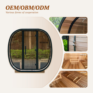 Sauna de Barril de Cedro Rojo del Sudeste Asiático, Panorámica, con Certificación CE, WiFi Inteligente, 220V, Resistente a Termitas y a la Corrosión, DDP, para Villas y Resorts con Techo - Product Image 5
