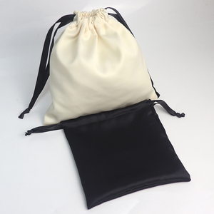 Pochette de Rangement en Soie Satinée Noire Biodégradable avec Cordon de Serrage pour Bijoux, Logo Personnalisé, Emballage pour Lingerie et Cadeaux - Product Image 3