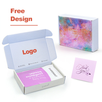 Boîtes d'expédition pliables en papier ondulé, personnalisées avec logo rose, en matériaux recyclés, pour vêtements, chaussettes, sous-vêtements