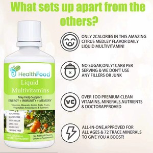 Multivitaminas Líquidas de Alta Calidad con Aminoácidos que Ayudan a Apoyar la Energía Natural y la Memoria, Sin Azúcar, Vitamina B6 Líquida Diaria - Product Image 3