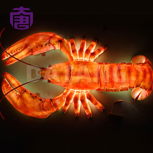 Customized Ip65 Lobster Statue Resin Garden Seafood Restaurant Decorative <b>Lighting</b> Motif Christmas Shop Signs For Landscape - Product Image 5