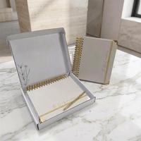 Carnet de notes A5 à spirale avec couverture rigide en lin, 100 feuilles, personnalisable avec logo, pour la planification de la vie et de l'entraînement, coffret cadeau