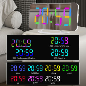 Có thể điều chỉnh độ sáng RGB kỹ thuật số Đồng hồ báo thức cho phòng ngủ 4 RGB thay đổi màu sắc 7 màu sắc bình thường điện tử máy tính để bàn đồng hồ - Product Image 2