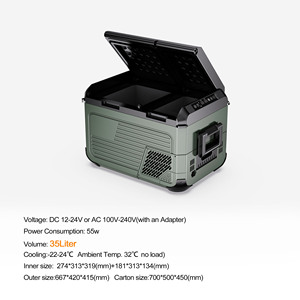 Réfrigérateur de voiture 24V, réfrigérateur 12V, USB et accoudoir, réfrigérateur de voiture à commutation 12V/220V - Product Image 5