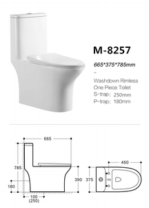 New Design Europe Italian Ceramic <strong>Commode</strong> Washdown Rimless Bathroom One Piece Toilet - Product Image 4