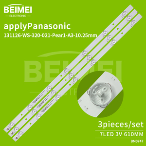 แถบไฟด้านหลัง <span class=keywords><strong>LED</strong></span> สำหรับทีวี7LED 131126-WS-320-021-Pear1-A3-10.25mm 3V 3ชิ้น/เซ็ตสำหรับเปลี่ยนทีวี TH-32A400C PANA SONIC - Product Image 2
