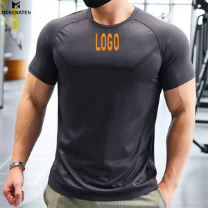 T-shirt da <span class=keywords><strong>uomo</strong></span> casual per <span class=keywords><strong>palestra</strong></span>, elasticizzata, ad asciugatura rapida, per basket, corsa, fitness, tinta unita, 160 grammi, girocollo, manica corta - Product Image 6