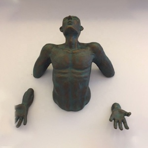 Statue en métal personnalisée Sculpture murale 3D de corps humain en résine de fibre de verre abstraite sculpture d'homme nu murale pour décoration murale - Product Image 3