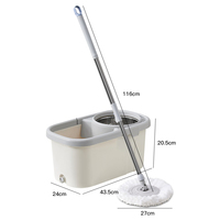 Set Ember Pel Putar Ajaib 360 Derajat dengan Tongkat Stainless Steel yang Dapat Dilepas untuk Pembersihan yang Efisien