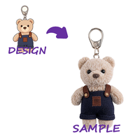 Porte-clés personnalisé en peluche, boîte mystère, mini 10 cm, brodé, doublure en maille, coton PP