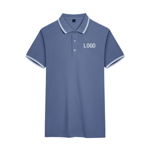 เสื้อโปโล 100% ผ้าฝ้าย เสื้อโปโลชาย ปักโลโก้ตามสั่ง เสื้อยืดเรียบง่าย เสื้อกอล์ฟ เสื้อโปโลปักลาย - Product Image 5