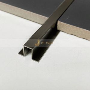 LL264 Customized Modern Decoration 304 Stainless Steel U-Shape Ceramic <b>Tile</b> Trim Metal Transition Strip for Apartment Use - Product Image 1