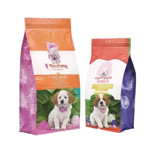 Custom imballaggio in plastica per stampa con cerniera in carta richiudibile resistente e asciutto per animali domestici tratta cane gatto pesce mangime animale sacchetto per alimenti per animali domestici