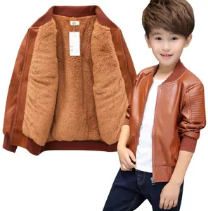 Moda niños ropa niños bebé abrigos chaqueta de cuero de la pu de chaqueta niño Niño