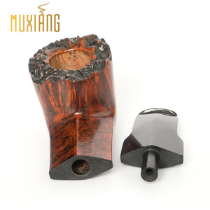 Muxiang Wooden Tobacco Pipe Briar Wood Straight Shape With Burl 3mm Filter Men's Smoking Accessory - Product Image 2