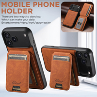 Coque de téléphone SUTENI pour iPhone 18 ProMax avec chargement sans fil, support magnétique pour cartes, texture litchi, simili cuir, compatible 17 16Plus 15 14 13
