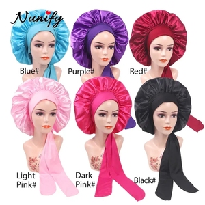 <span class=keywords><strong>Bonnet</strong></span> de nuit en satin ajustable pour cheveux longs, avec logo personnalisé, pour séchage rapide, pour femmes, vente en gros - Product Image 4