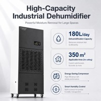 Dehumidifier Komersial Listrik 180L/Hari 380V 3500W Layar Digital dengan Fitur Restart Otomatis untuk Bengkel, Ruang Bawah Tanah, Arsip, dan Ruangan