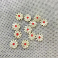 8mm 10mm 12mm Kerajinan Tangan Cangkang Putih Alami Bunga Matahari Daylily DIY Gaya Kuno Bahan Jepit Rambut Anting Ukiran Bros