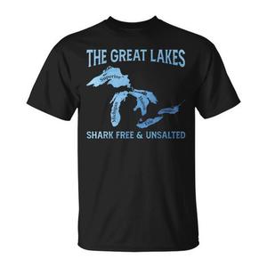 T-shirt The Great Lakes Shark Free Unsalted Michigan - Product Image 1