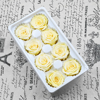 Vente en gros de roses séchées de 4-5 cm, têtes de roses préservées, roses au toucher réel, boîte de roses éternelles, cadeau de mariage