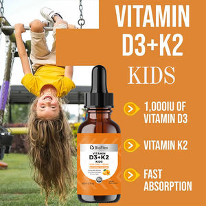 BioFlex yüksek kalite özel özel etiket doğal turuncu lezzet <span class=keywords><strong>Vitamin</strong></span> D3 K2 MK7 sıvı damla sağlık takviyesi çocuklar için - Product Image 3