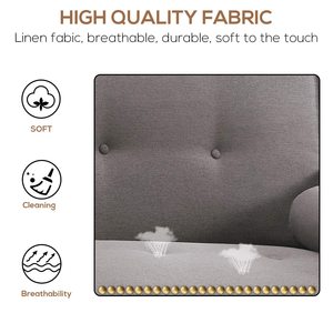 Futon personnalisable Canapé-lit Causeuse rembourrée gris clair avec dossier réglable à 3 angles Canapé-lit convertible Canapé-lit - Product Image 5