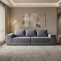 Modulares Cloud Konvertierbares L-förmiges Schlafsofa Vakuumkomprimierter Schwamm Stoffbezug