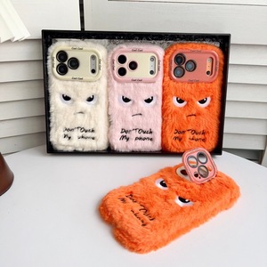 Custodie per iPhone 17 Pro Max in tessuto peluche antiurto con design animale Occhi Arrabbiati, compatibili con iPhone 17/16/15 - Product Image 1