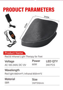 Dispositif d'équipement de pantoufle de pied de thérapie par la lumière rouge OEM ODM 660nm 850nm bottes thérapie par la lumière infrarouge rouge d'impulsion - Product Image 5