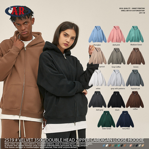 Felpe con cappuccio con logo personalizzato con cerniera invernale all'ingrosso con tasca del cappello felpa con cappuccio in cotone per giovani uomini - Product Image 2