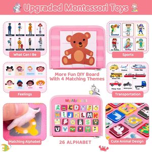 Nouveauté : Tableau d'activités Montessori en bois à faire soi-même, accessoires pour l'éducation précoce, jouet sensoriel pour bébé, idéal pour les voyages - Product Image 3