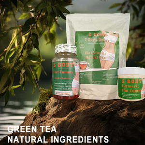 Venta caliente crema de masaje adelgazante hierbas naturales planas Bdoy Tummy Tea juego de adelgazamiento verde saludable Kit de pérdida de peso para quemar grasa - Product Image 4
