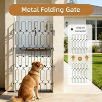 Barrière de sécurité rétractable en fer pour animaux de compagnie, barrière pour chat à fixation rapide, barrière d'escalier pour enfant, barrière pour chien, pour usage domestique et transfrontalier
