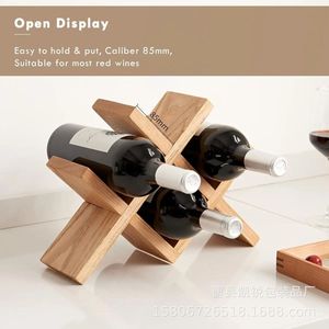 Estante para vino de madera con forma de diamante, soporte para botellas para bar en casa, duradero, para uso en fiestas - Product Image 2