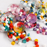 Goud Poeder Parelmoer Wax Afdichting Bead Stempel Materialen Plastic Fles Achthoekige 180 Capsules Cadeaupapier Handmatige Diy