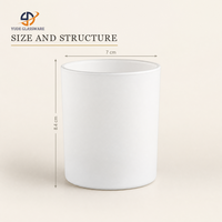 Porte-bougie cylindrique en verre mat avec couvercle, directement de l'usine, pour la décoration de table basse et les étagères de magasin de cadeaux