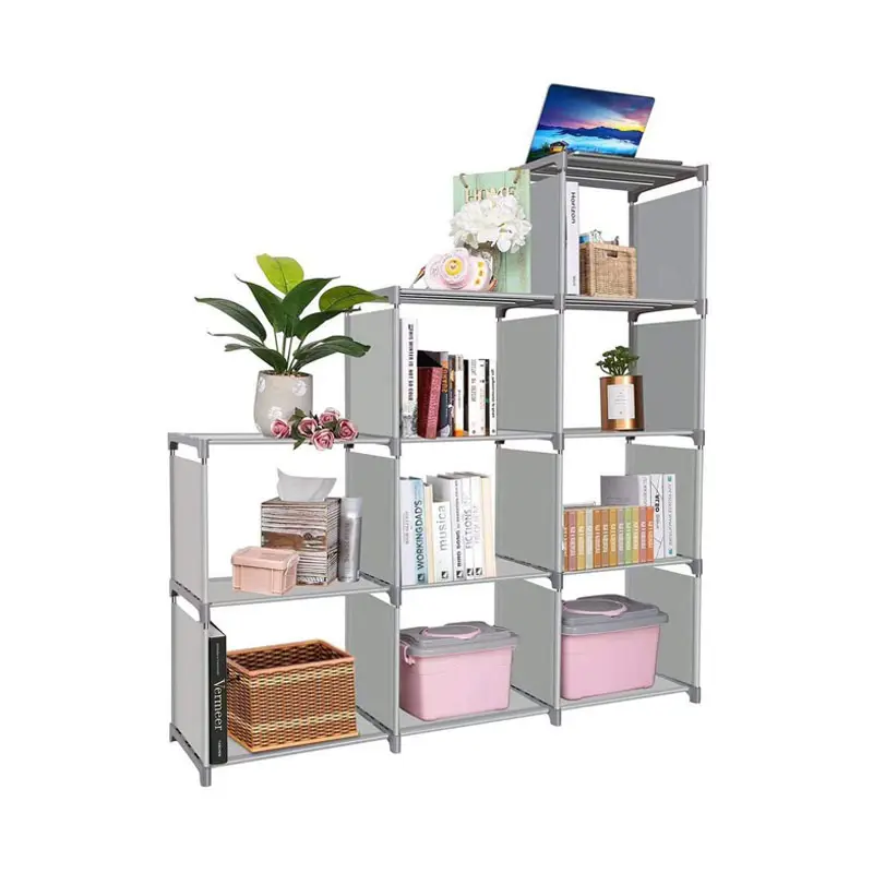 Fabric folding bookshelf / portable book cabinet / book storage case Bookshelf Book Shelf Cheap Price Free Sample