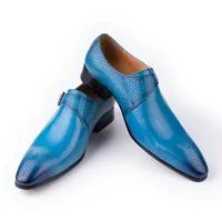 Deluxe Herren-Slipper aus Echtleder, Lässige Slip-On Schuhe, Monk-Strap Anzugschuhe für Männer