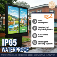 Pantalla Publicitaria para Exteriores de 43 49 55 65 75 Pulgadas, 2000 Nits, 2k, IP65, Tótem con Base, Señalización Digital, Kiosco para Exteriores con Pantalla Táctil
